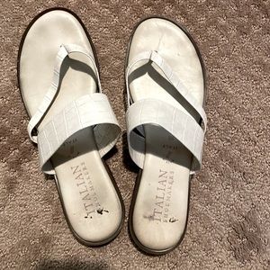 Women's size 10 Italian leather sandals slight mark on heel